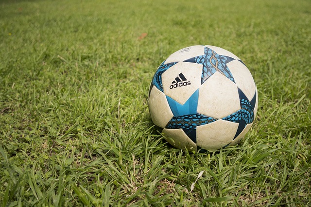 míč na trávě